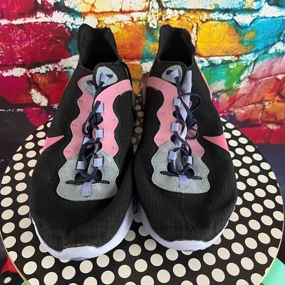Nike Men's React Element 55 Shoes Sneakers CI9593-001 Black/Magic Flamingo 10.5 - Picture 2 of 9